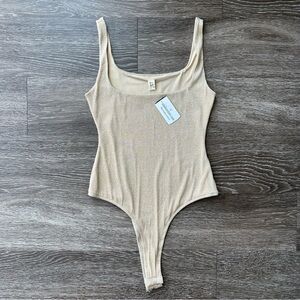 NWT Gold Square Neck Bodysuit — holiday / nye